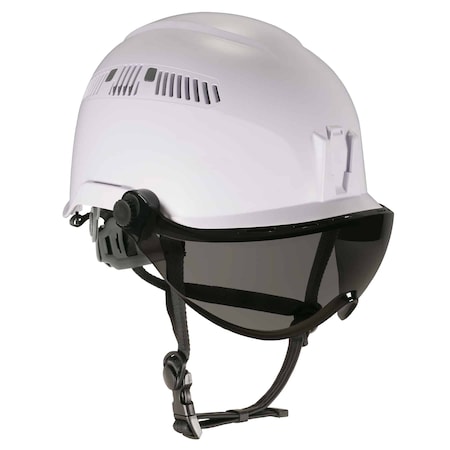 Ergodyne 8975V Anti-Fog Smoke Lens White Class C Safety Helmet with Visor 8975V
